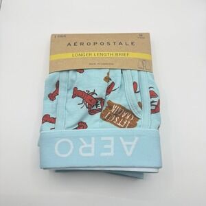 Aeropostale AERO Longer Length Brief Underwear Mens Sz M Lobster Print Boxer NEW